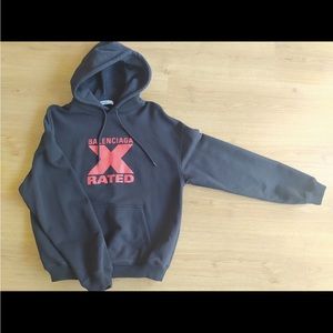 SOLD BALENCIAGA X RATED logo hoodie Mens Small
